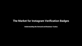 The Market for Instagram Verification Badges