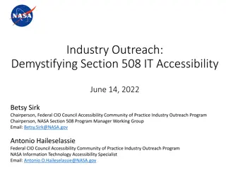 Demystifying Section 508 IT Accessibility for Industry Outreach