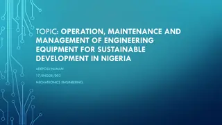 Operation, Maintenance, and Management of Engineering Equipment for Sustainable Development
