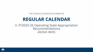 Tennessee Higher Education Commission FY2025-26 Appropriation Recommendations