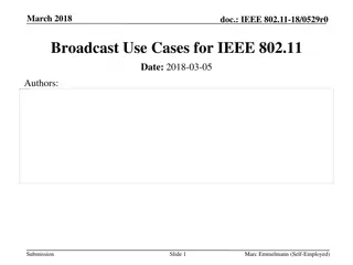 IEEE 802.11-18/0529r0 Broadcast Use Cases and Challenges