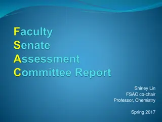Naval Academy Faculty Senate Assessment Committee Overview