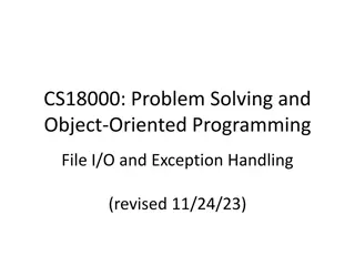 Java File I/O and Exception Handling Overview