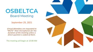 OSBELTCA Board Meeting Agenda - September 29, 2021