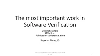 Software Verification: Understanding the Essential Work