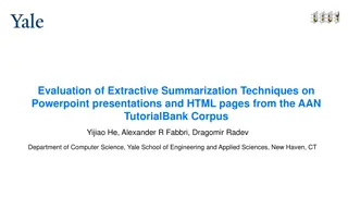 Evaluation of Extractive Summarization Techniques on AAN TutorialBank Corpus