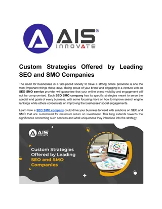 Custom Strategies Offered by Leading SEO and SMO Companies