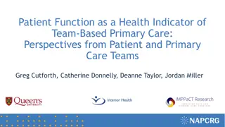Patient Function as a Health Indicator in Team-Based Care
