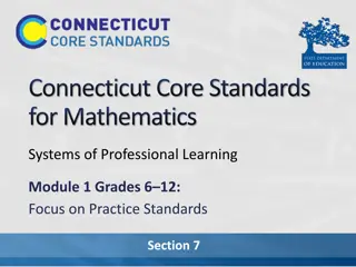 Standards for Mathematical Practice: Professional Learning Module Overview