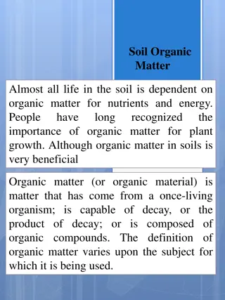 Soil Organic Matter and Its Importance in Ecosystems