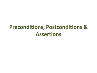 Function Specifications: Preconditions, Postconditions & Assertions