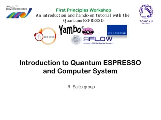 Introduction to Quantum ESPRESSO Workshop and Installation Guide