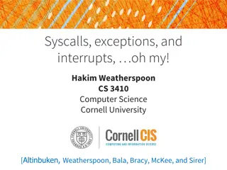 Syscalls, Exceptions, and Interrupts in Computer Science