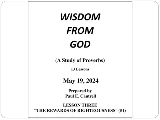 Rewards of Righteousness in Proverbs Study