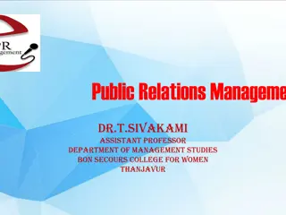 Public Relations Management and Objectives