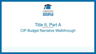 Title II-A CIP Budget Requirements and Application Process
