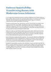 Greening the Future: Taking the Lead with Modernized Green Solutions