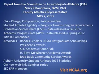Committee on Intercollegiate Athletics Report and Operations Overview