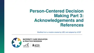 Acknowledgements and References in Person-Centered Decision Making