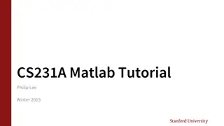 CS231A MatlabTutorial Overview and Tips
