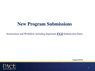 New Program Submissions Process and Workflow Overview