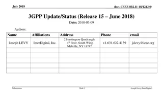 Update on 3GPP Activity for 5G Networks