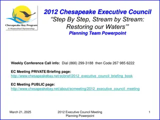 Chesapeake Executive Council Meeting Planning Details
