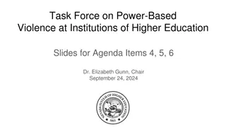 Task Force on Power-Based Violence at Higher Education Institutions - Agenda Overview