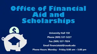 Financial Aid and Scholarships Information at University Hall 150