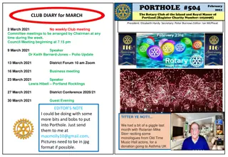 Rotary Club of the Island and Royal Manor of Portland - March 2021 Events and Updates