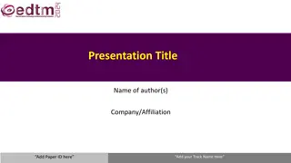 Effective Presentation Tips for IEEE EDTM Conference Speakers