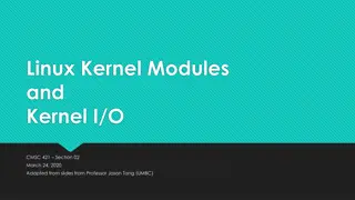 Linux Kernel Modules, Virtual Filesystem, Device Filesystem, and Device Classes