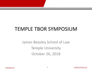 Tax Law Symposium at Temple University - Panelists and Agenda