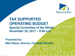 Newmarket Town 2018 Budget Process Overview & Council Priorities