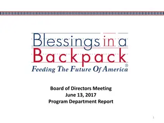 FY17 Program Department Report & Review for Board Meeting June 13, 2017