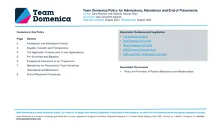 Team Domenica Policy for Admissions, Attendance, and End of Placements