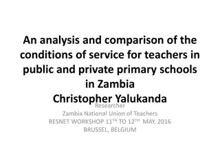 Comparison of Teacher Conditions in Public vs. Private Primary Schools in Zambia