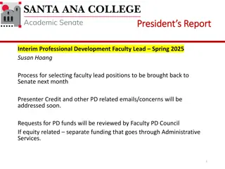 Faculty Lead Selection Process Update