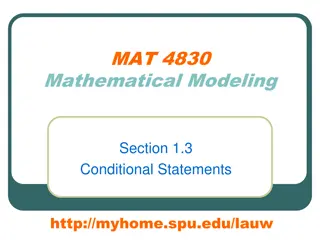 Mathematical Modeling: Conditional Statements Overview