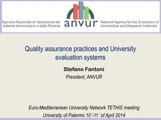 Quality Assurance Practices and University Evaluation Systems by ANVUR President Stefano Fantoni