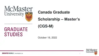Canada Graduate Scholarship Masters Program at McMaster University