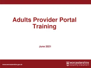 Adults Provider Portal Training in Worcestershire June 2021