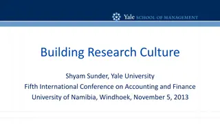 Insights into University Research: Building Culture and Learning