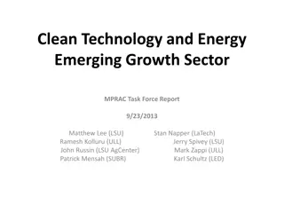 Opportunities in Clean Energy and Technology Sector Development