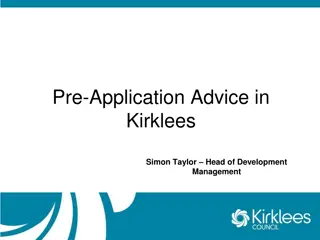 Development Management Guidelines in Kirklees for Pre-Application Advice