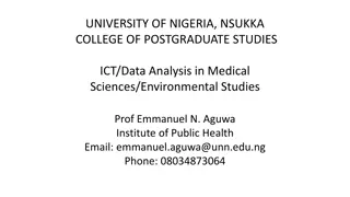 Data Analysis in Medical Sciences and Environmental Studies