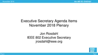 November 2018 IEEE 802 Plenary Meeting Agenda Items