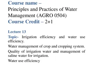 Water Management in Crop Systems: Andhra Pradesh Crops Overview