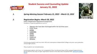 Bakersfield College Student Success and Counseling Updates