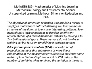Methods of Dimension Reduction in Ecology and Environmental Science